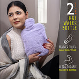 CareSoul Ultra Premium Silicon Hot Water Bottles, with Supersoft Faux Fur Cover (2 litre Size)
