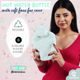CareSoul Medium-Sized Ultra Premium Silicon Hot Water Bottles, with Supersoft Faux Fur Cover (1 litre)