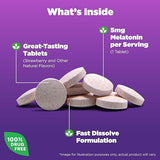 Natrol Sleep Melatonin 5mg Fast Dissolve Tablets, Nighttime Sleep Aid for Adults, 250 Strawberry-Flavored Melatonin Tablets, 250 Day Supply