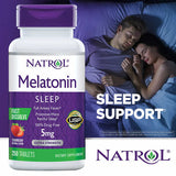 Natrol Sleep Melatonin 5mg Fast Dissolve Tablets, Nighttime Sleep Aid for Adults, 250 Strawberry-Flavored Melatonin Tablets, 250 Day Supply