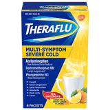 Theraflu Multi-Symptom Severe Cold Hot Liquid Powder, 6 Packets