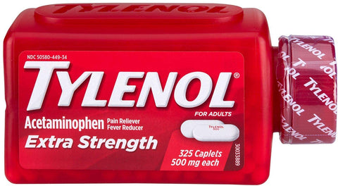 Tylenol Caplets for Adults, Acetaminophen Extra Strength, Pain Reliever/Fever Reducer, 500mg