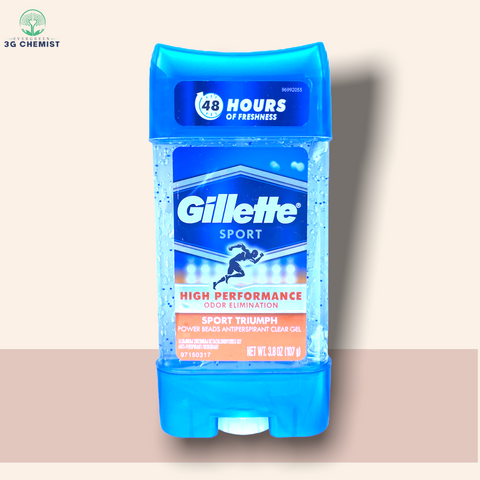 Gillette Sport Deodorant Stick Clear Gel for Men; High Performance Odor Elimination- Sport Triumph (Power Beads Antiperspirant Clear Gel)