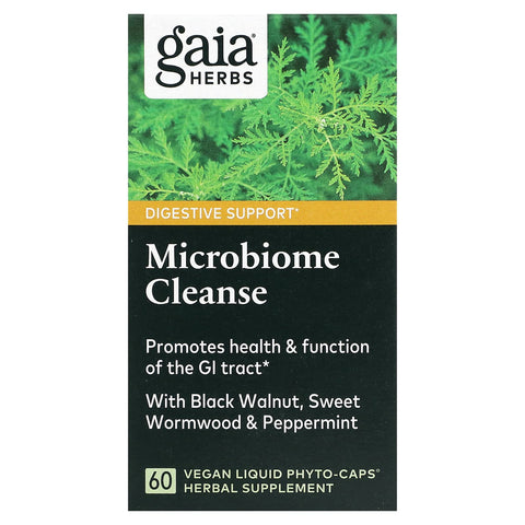 Gaia Herbs Microbiome Cleanse Vegan Liquid Phyto-Caps Digestive Support