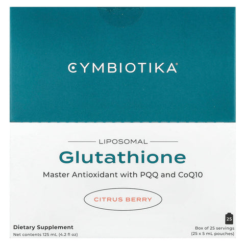 Cymbiotika Liposomal Glutathione Citrus Berry Antioxidant 25 Pouches 5 ml Each