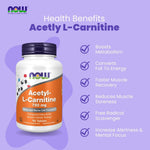 NOW Foods Acetyl-L-Carnitine 500mg Veg Capsules