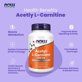 NOW Foods Acetyl-L-Carnitine 500mg Veg Capsules