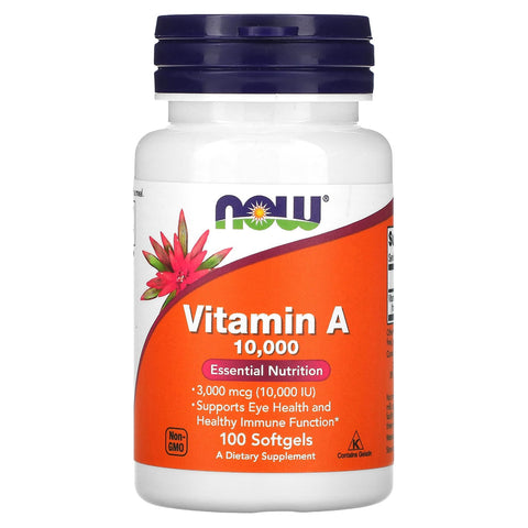 NOW Foods Vitamin A 3,000 mcg 10,000 IU Potent Softgels 100 Count