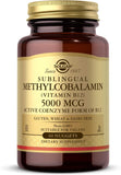Solgar Methylcobalamin Vitamin B12 5000 mcg Sublingual Nuggets Cherry Flavor Energy Support