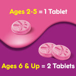 Pepto Kid's Chewable Tablets Multi-Symptom Relief Bubblegum Flavor 72 Count