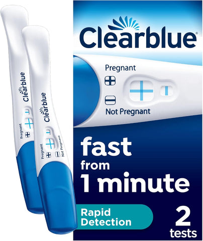 Clearblue Rapid Detection Pregnancy Test Kit with 2 Tests, Results in 1 Minute, Easy At-Home Use