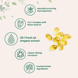 Micro Ingredients Oil of Oregano Softgels with Black Seed Oil and 4X Strength Carvacrol for Immune Support