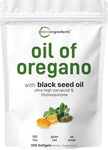 Micro Ingredients Oil of Oregano Softgels with Black Seed Oil and 4X Strength Carvacrol for Immune Support