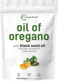 Micro Ingredients Oil of Oregano Softgels with Black Seed Oil and 4X Strength Carvacrol for Immune Support