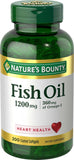 Nature's Bounty Odor-Less Fish Oil 1200mg with 350mg Omega-3, 200 Coated Softgels Value Pack