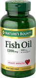 Nature's Bounty Odor-Less Fish Oil 1200mg with 350mg Omega-3, 200 Coated Softgels Value Pack