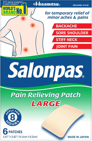 Salonpas Large Pain Relieving Patch for Back Neck Shoulder Knee Muscle Relief