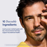 Ritual Men's Multivitamin 18+ with Zinc, Vitamin A, D3, Omega-3 DHA, B12, K2, Gluten-Free Vegan Capsules