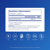 Pure Encapsulations Acetyl-l-Carnitine 500mg, 60 Capsules