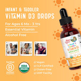 MaryRuth Organics USDA Organic Vitamin D3 Liquid Drops Immune Support for Infants Toddlers