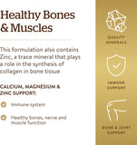 Solgar Calcium Magnesium Zinc Tablets for Bone Health Support and Muscle Function