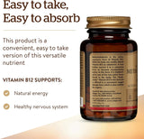 Solgar Methylcobalamin Vitamin B12 5000 mcg Sublingual Nuggets Cherry Flavor Energy Support