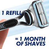 Gillette SkinGuard Sensitive Razor for Men, 1 Handle with 10 Blade Refills