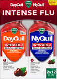 Vicks DayQuil & NyQuil Intense Flu Liquid Multi-Symptom Relief Cherry Flavor