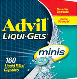 Advil Liqui-Gels Minis Fast Acting Pain Reliever Ibuprofen 200mg 160 Capsules