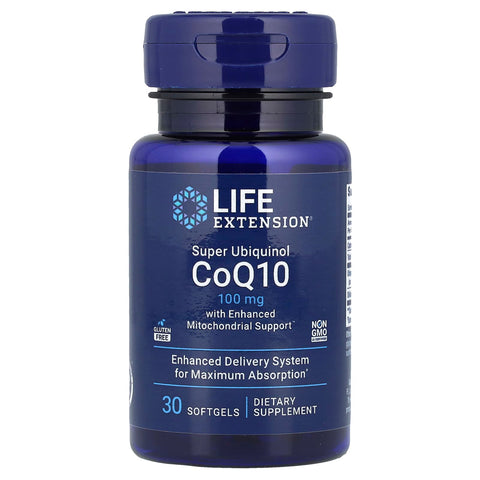 Life Extension Super Ubiquinol CoQ10 Enhanced Mitochondrial Support 100 mg 30 Softgels