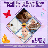 Wellements Organic Vitamin D3 Drops for Infants and Toddlers 400 IU Daily Dose