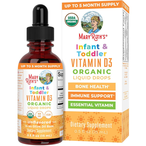 MaryRuth Organics USDA Organic Vitamin D3 Liquid Drops Immune Support for Infants Toddlers