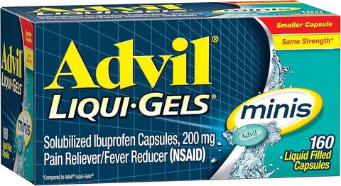Advil Liqui-Gels Minis Fast Acting Pain Reliever Ibuprofen 200mg 160 Capsules