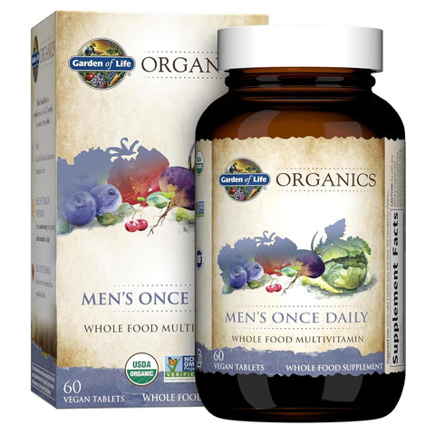 Organic Whole Food Multivitamin for Men with Vitamin C Zinc B12 D3 Vegan