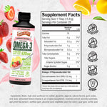 Barlean's Pink Lemonade Vegan Omega 3 Liquid Algae Oil Supplement with 630mg EPA & DHA, Non-GMO, Gluten-Free, 16 oz