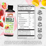 Barlean's Pink Lemonade Vegan Omega 3 Liquid Algae Oil Supplement with 630mg EPA & DHA, Non-GMO, Gluten-Free, 16 oz