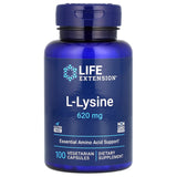 Life Extension L-Lysine 620 mg 100 Vegetarian Capsules Essential Amino Acid Supplement