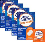 Alka-Seltzer Fizzy Melts, Dissolve on Tongue, No Water Needed, On-The-Go Dietary Supplement Antacid Tablets, for Relief of Occasional Heartburn and Acid Indigestion*, Orange Flavor 16 Count