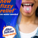 Alka-Seltzer Fizzy Melts, Dissolve on Tongue, No Water Needed, On-The-Go Dietary Supplement Antacid Tablets, for Relief of Occasional Heartburn and Acid Indigestion*, Orange Flavor 16 Count