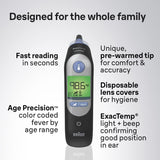 Braun ThermoScan 7 – Digital Ear Thermometer for Kids, Babies, Toddlers and Adults – Fast, Gentle, and Accurate Results in 2 Seconds - Black, IRT6520