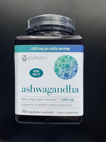 Youtheory Ashwagandha 1000 MG Stress Formula 180 Vegetarian Capsules