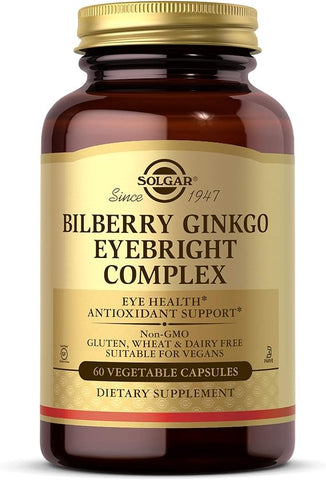 Solgar Bilberry Ginkgo Eyebright complex Plus Lutein 60 Vegetable Capsuls
