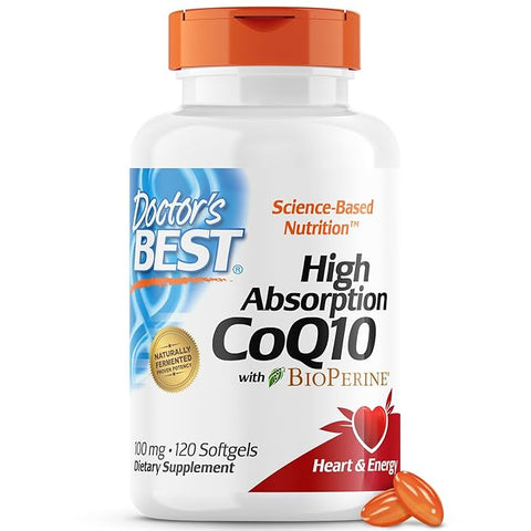 Doctor's BEST High Absorption Coq10 With Bioperine, 100 Mg, 120 Softgels