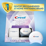 Crest 3D Whitestrips with Light, Teeth Whitening Strip Kit, 20 Strips (10 Count Pack)