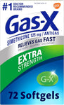 Gas-X Extra Strength Gas Relief Softgels with Simethicone 125 mg for Bloating Relief - 72 Count