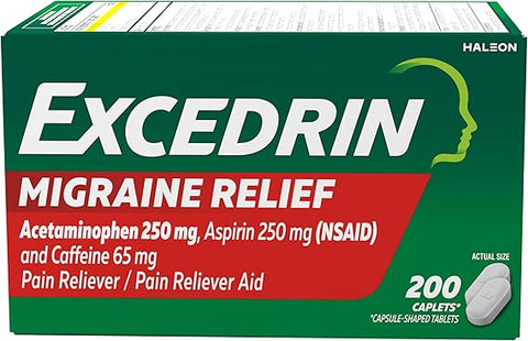 Excedrin Migraine Relief Caplets to Alleviate Migraine Symptoms - 200 Count