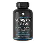 Sports Research Triple Strength Omega-3 Fish Oil (1250mg per Capsule) Non-GMO & Gluten Free 150 Softgels