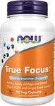 NOW Supplements, True Focus™ with Amino Acids, Ginkgo, DMAE + CoQ10 and Grape Seed Extract , 90 Veg Capsules