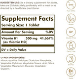 Solgar Vitamin B1 (Thiamin) - 100 Tablets - Super Potency, 500mg Formula - Non-GMO, Vegan, Gluten Free, Kosher, Halal - 100 Servings