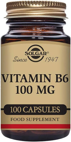 Solgar Vitamin B6 Vegetable Capsules, 100 mg, 100 Count